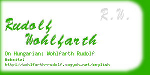 rudolf wohlfarth business card